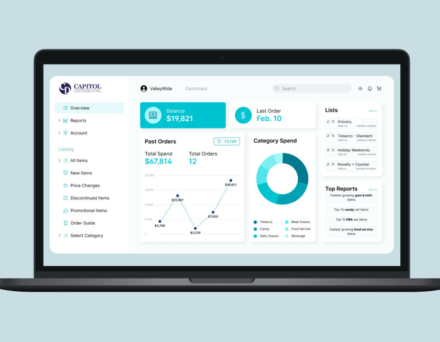 Capitol UI/UX - Customer Dashboard